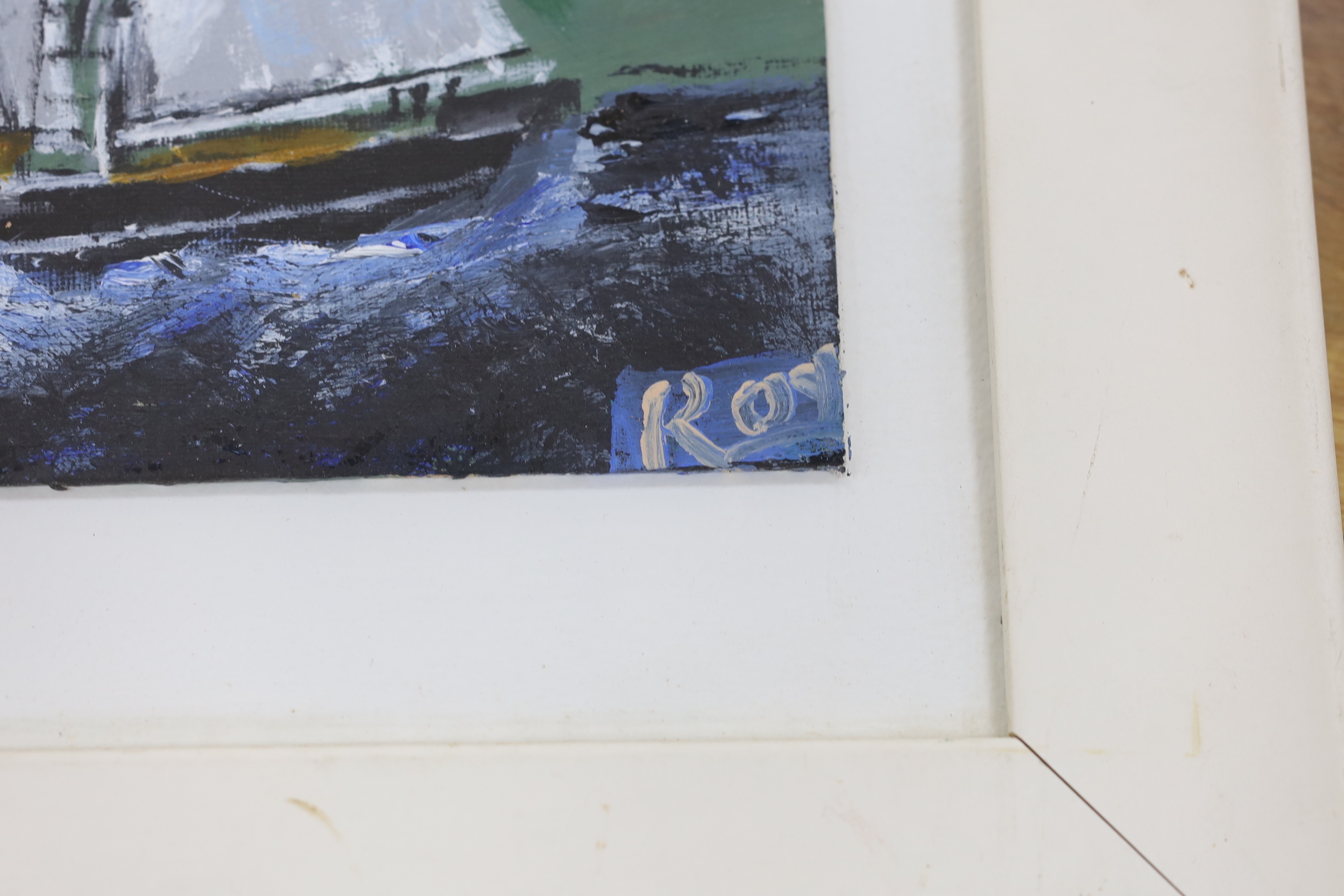 Roy Davey (Cornish, b.1946), oil, Sailing ship at sea, signed, 19 x 29cm